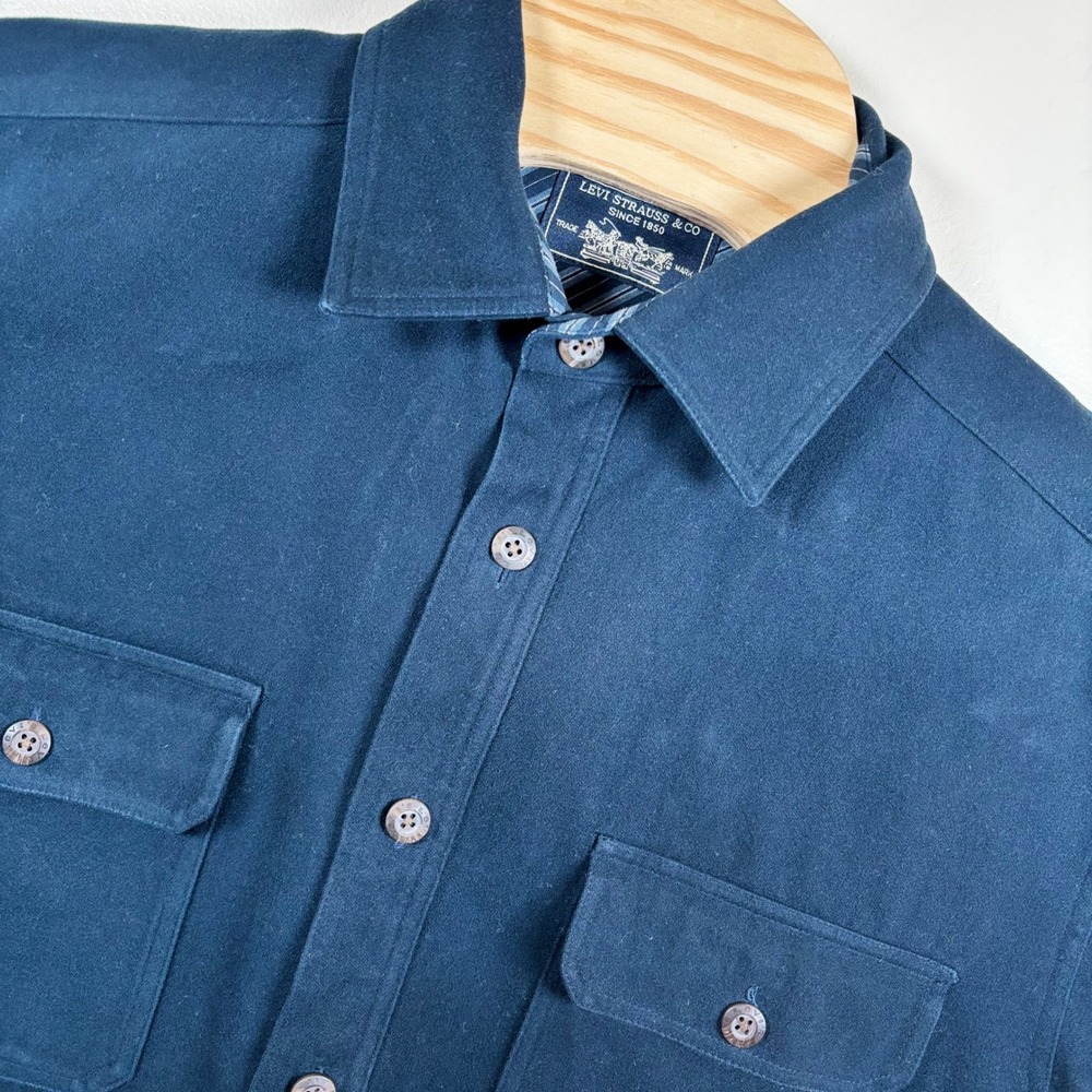 Levi's Strauss & Co Overshirt Shirt Jacket Men's Large Navy Blue Retro Americana